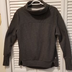 Gray Fleece Top with Cowl Neck, M